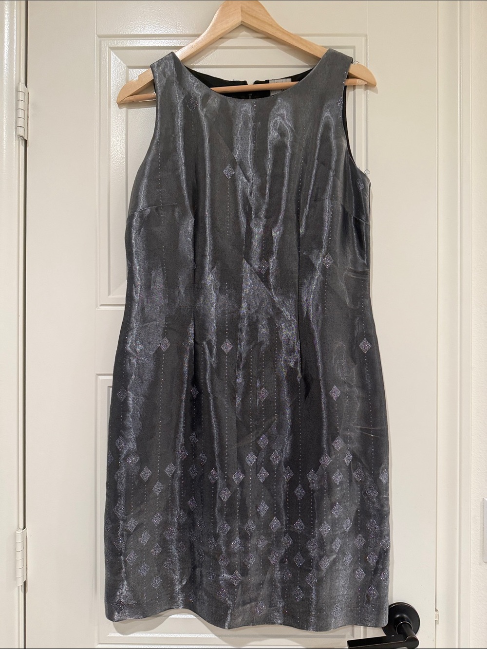 Positive Attitude Metallic Gray Sleeveless Dress